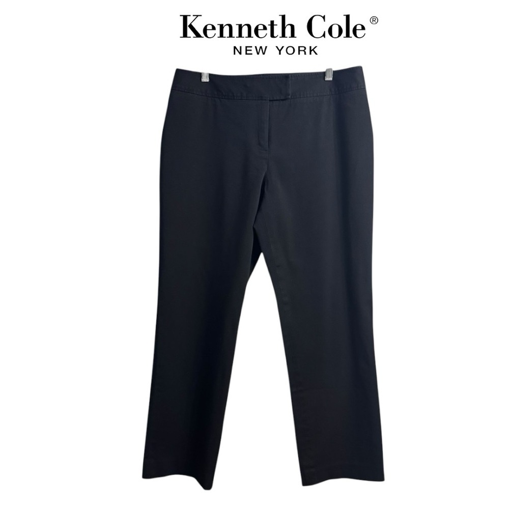 Kenneth Cole NY (EUC) Women’s Black Straight Leg Flat Front Pants, Size 12